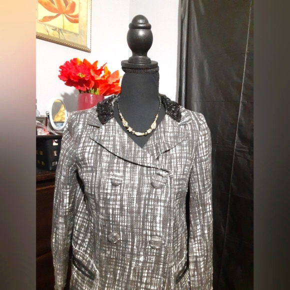 - J Crew Beaded Collar Blazer Women's Size 0 - Picture 2 of 12